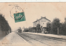 89/ Cezy La Gare - Carte écrite Avec Train - Autres & Non Classés