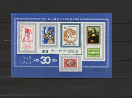 Hungary 1975 Olympic Games, Space, Paintings Da Vinci, Stamps On Stamps S/s Blue MNH - Summer 1976: Montreal