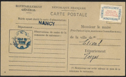 Ravitaillement  Service  15a -  - Sur Carte  - St Germain ( Meurthe Et Moselle) - Cote 10e - War Stamps