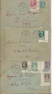 FRANCE - TIMBRE A DATE FOIRE DE PARIS 1945 -lot De 3 Documents - Bolli Manuali