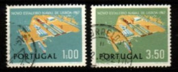 PORTUGAL     -    1967 .  Y&T N° 1017  &  1019 Oblitérés .  Port De Lisbonne - Gebraucht