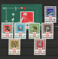 Hungary 1976 Olympic Games Montreal, Space, Equestrian, Rowing, Fencing Etc. Set Of 7 + S/s Imperf. MNH -scarce- - Sommer 1976: Montreal
