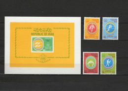 Iraq 1976 Olympic Games Montreal, Shooting, Basketball, Tennis, Wrestling, Boxing Set Of 4 + S/s MNH - Summer 1976: Montreal