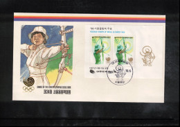 South Korea 1987 Olympic Games Seoul - Archery Block FDC - Ete 1988: Séoul