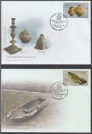 MOLDOVA 2024 Museum Artifacts & Natural History,Ceramic Bowl,Holy Water Or Oil, Set Of 2v FDC, Cover (**) - Moldawien (Moldau)