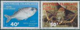 French Polynesia 1990 Sc#532-533,SG582-583 Fresh Water Animals Set MLH - Andere & Zonder Classificatie