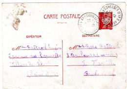 1942  CAD D' ARNOUVILLE LES GONESSES  Entier Sur Pétain 1,20f Envoyée à MARSEILLE - Storia Postale