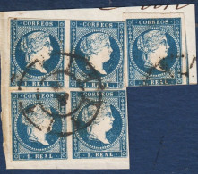Espagne - N°  45  2 Paires + 1 Sur Fragment - Used Stamps