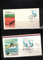 South Korea 1987 Olympic Games Seoul - Jumping Into Water+ Block FDC - Verano 1988: Seúl