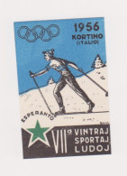 Vignettes - Esperanto - Jeux Olympiques - Cortina - Italie - 1956 - Erinnophilie