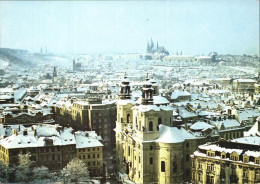 72590440 Praha Prahy Prague Fliegeraufnahme Mit Altstadt Und Burg Im Winter  - Tschechische Republik