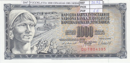 BILLETE YUGOSLAVIA 1.000 DINARA 1981 P-92d  - Autres - Europe