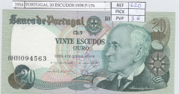 BILLETE PORTUGAL 20 ESCUDOS 1978 P-176b.2  - Other - Europe
