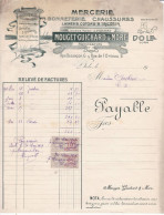 Factures Et Relevés MOUGET-GUICHARD & MORE Mercerie à Dole Pour Thiébaut à Dole 1914 Et Suite En L'état - Alimentos