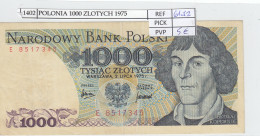BILLETE POLONIA 1.000 ZLOTYCH 1975 P-146aa - Autres - Europe