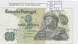 BILLETE PORTUGAL 20 ESCUDOS 1971 P-173a.3 - Other - Europe