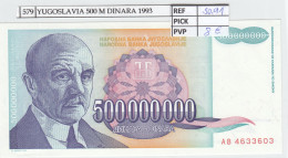 BILLETE YUGOSLAVIA 500 MILLONES DINARA 1993 P-134a - Otros – Europa