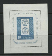 ● ROMANIA 1958 ROMINA ֍ 100 Anni Francobolli Rumeni ● BF N.° 41 * ● Cat. 55 €  ● Lotto N. X62 ● - Blocks & Sheetlets
