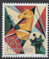 Swizerland 2024 100th Years Chess Federation ,Horse ,Bishop, King ,Knight, Pawn, 1v Stamp MNH  (**) - Nuovi