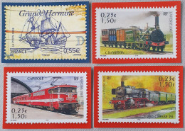 4 Cartes Postales Pré-timbrées Sur Trains Et Bateau -neuves -voir Descriptif - Prêts-à-poster: Other (1995-...)