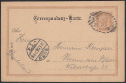 Österreich - Austria 1896 Correspondenz-Karte Ganzsache 2 Kreuzer  (27877 - Cartas & Documentos