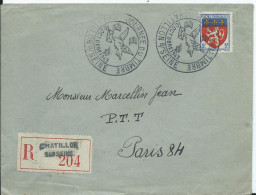 FRANCE - CACHET JOURNÉE DU TIMBRE 1943 CHATILLON SUR SEINE - Commemorative Postmarks