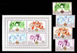 Bahamas 1977 Royalty, Kings & Queens Of England, Queen Elizabeth II, Silver Jubilee Stamps Sheet MNH - Bahama's (1973-...)