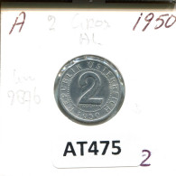 2 GROSCHEN 1950 AUSTRIA Moneda #AT475.E.A - Autriche