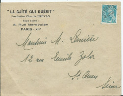 FRANCE - PRÉOBLITÉRÉ TYPE MERCURE Sur Enveloppe Illustrée " LA GAITÉ QUI GUÉRIT " - 1893-1947