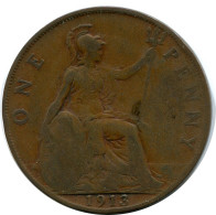 PENNY 1913 UK GREAT BRITAIN Coin #BB007.U.A - D. 1 Penny