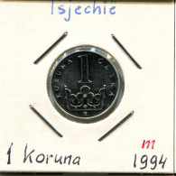 1 KORUNA 1994 TCH CZECH REPUBLIC Pièce #AP738.2.F.A - Tsjechië