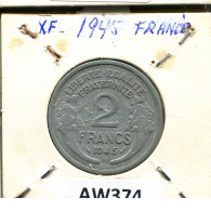 2 FRANCS 1945 FRANKREICH FRANCE Französisch Münze #AW374.D.A - 2 Francs