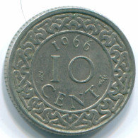 10 CENTS 1966 SURINAME Netherlands Nickel Colonial Coin #S13243.U.A - Surinam 1975 - ...