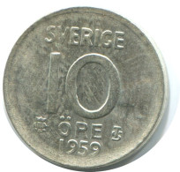 10 ORE 1959 SUECIA SWEDEN PLATA Moneda #AD042.2.E.A - Zweden