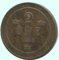 2 ORE 1886 SWEDEN Coin #AC900.2.U.A - Sweden