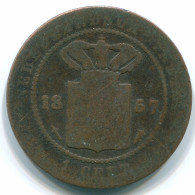 1 CENT 1857 INDES ORIENTALES NÉERLANDAISES INDONÉSIE Copper Colonial Pièce #S10044.F.A - Niederländisch-Indien