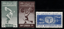 1959 Libano Lebanon Mediterranean Games Set MNH** - Líbano