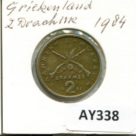 2 DRACHMES 1984 GRECIA GREECE Moneda #AY338.E.A - Grecia