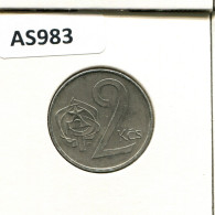 2 KORUN 1989 TSCHECHOSLOWAKEI CZECHOSLOWAKEI SLOVAKIA Münze #AS983.D.A - Checoslovaquia