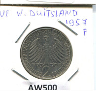 2 DM 1957 J M.PLANCK BRD ALLEMAGNE Pièce GERMANY #AW500.F.A - 2 Mark