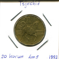 20 KORUN 1993 CZECH REPUBLIC Coin #AP783.2.U.A - República Checa