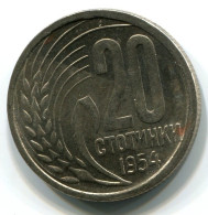 20 STOTINKI 1954 BULGARIA Coin UNC #W11200.U.A - Bulgarien