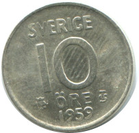 10 ORE 1959 SUÈDE SWEDEN ARGENT Pièce #AD054.2.F.A - Sweden