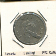 1 SHILLING 1972 TANSANIA TANZANIA Münze #AS359.D.A - Tanzanía