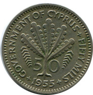 50 MILS 1955 CYPRUS Coin #AP268.U.A - Cipro