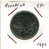 5 FRANCS 1990 FRANCE Pièce Française #AM638.F.A - 5 Francs