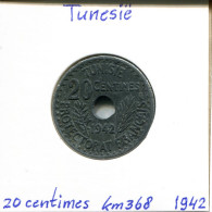 20 CENTIMES 1942 TUNISIA Coin #AP801.2.U.A - Tunisia