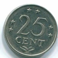 25 CENTS 1971 ANTILLAS NEERLANDESAS Nickel Colonial Moneda #S11550.E.A - Nederlandse Antillen