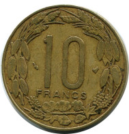 10 FRANCS CFA 1998 ESTADOS DE ÁFRICA CENTRAL (BEAC) Moneda #AP861.E.A - Repubblica Centroafricana