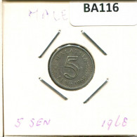 5 SEN 1968 MALAYSIA Coin #BA116.U.A - Malaysia